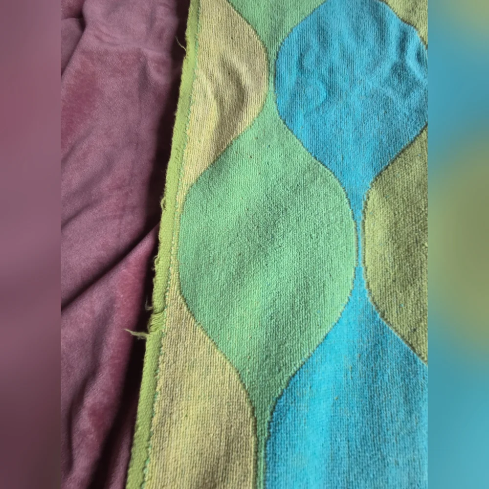 Vtg Cannon Seven Seas BATH Towel 70's Retro Fringe Cotton